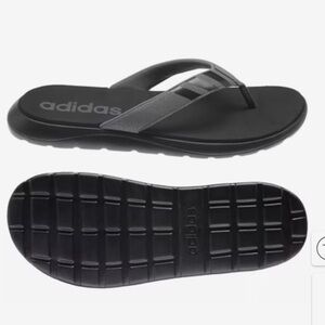 Adidas Black and Gray Comfort Flip Flops
